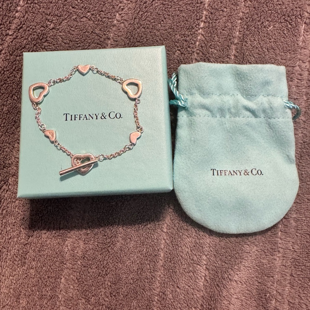 Tiffany & Co. Silver Heart Charm Bracelet